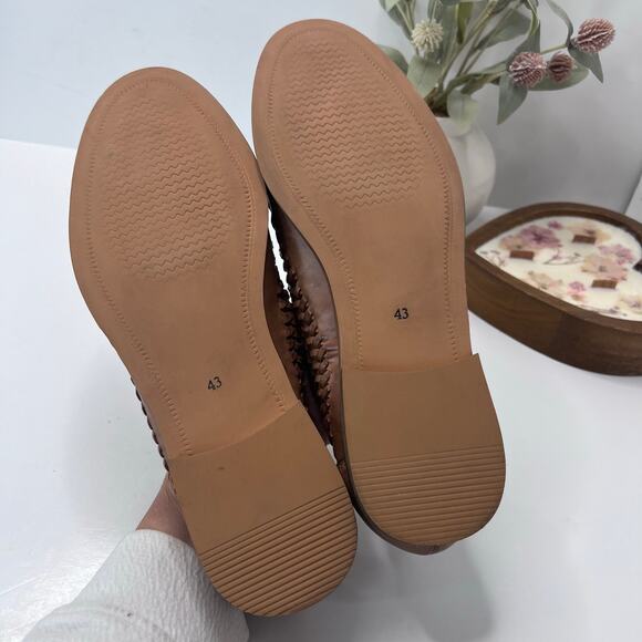 Rustic Asphalt Huarache Woven Leather Sandal Slip On Brown Men 10 Light wear